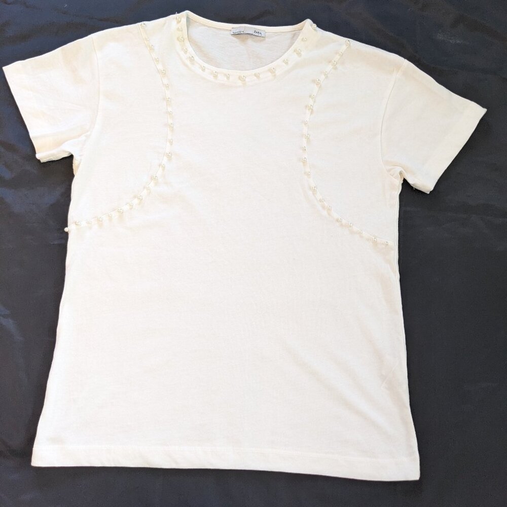 Zara Jewel Front T shirt Size S